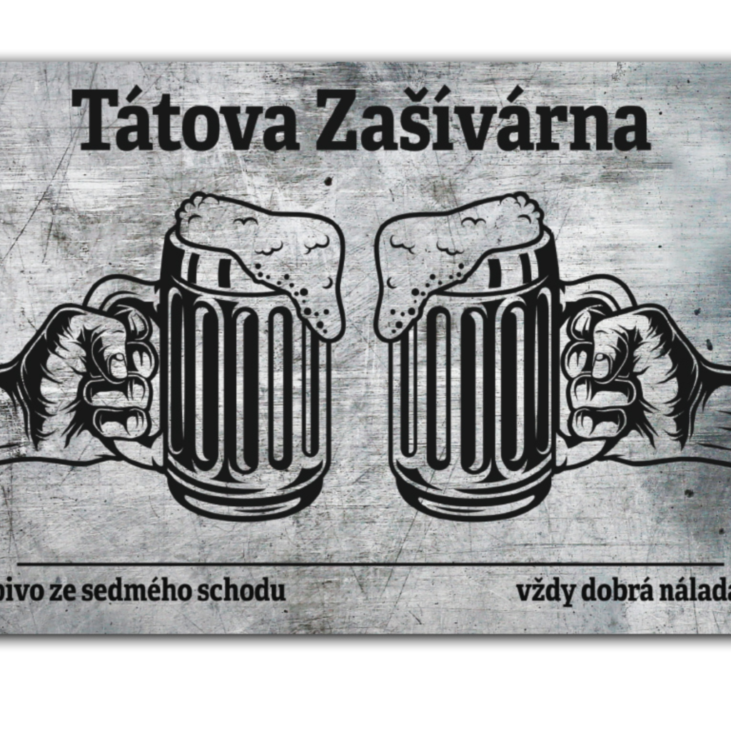 Plechová destička - Tátova zašívárna