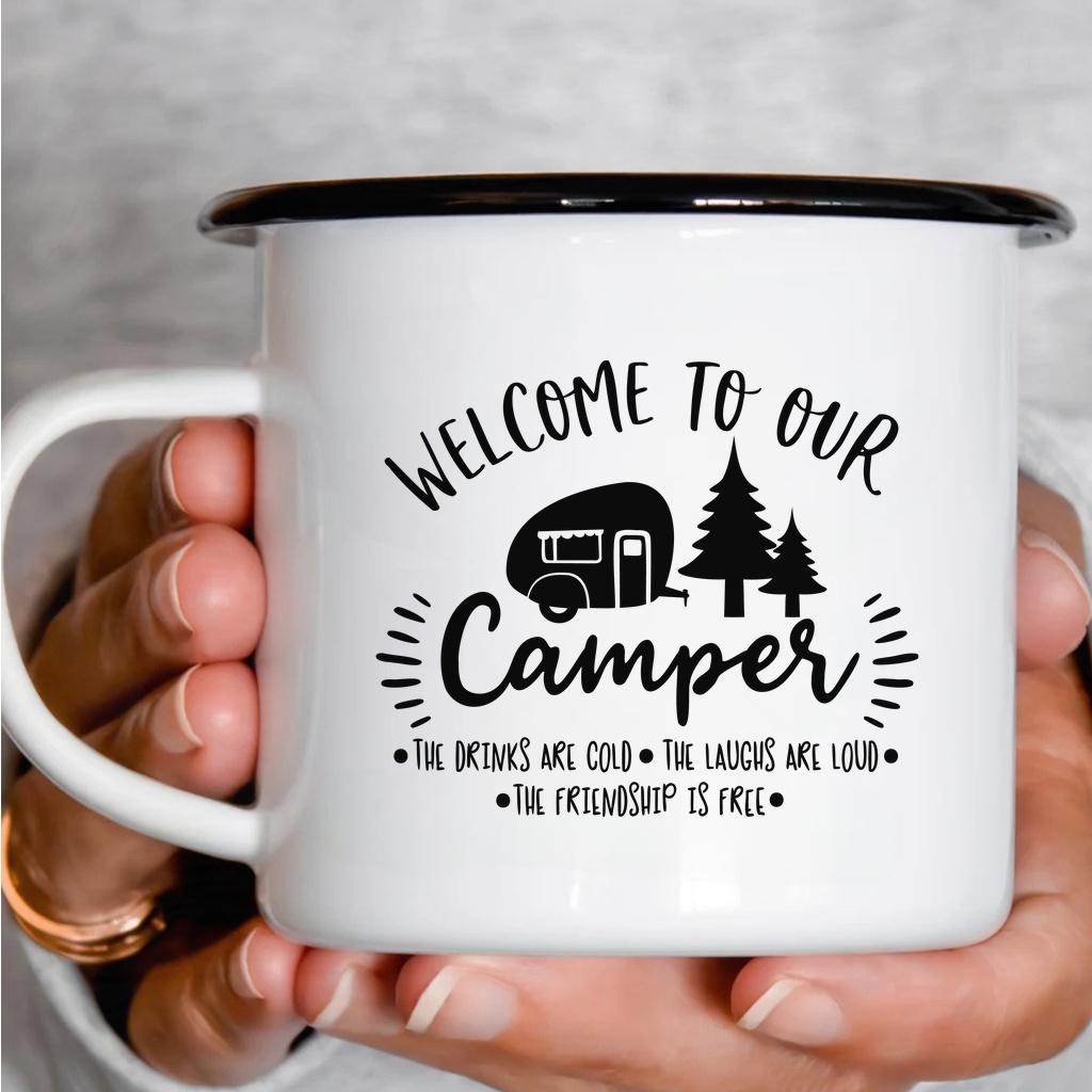 Smaltový plecháček - Welcome to Our Camper