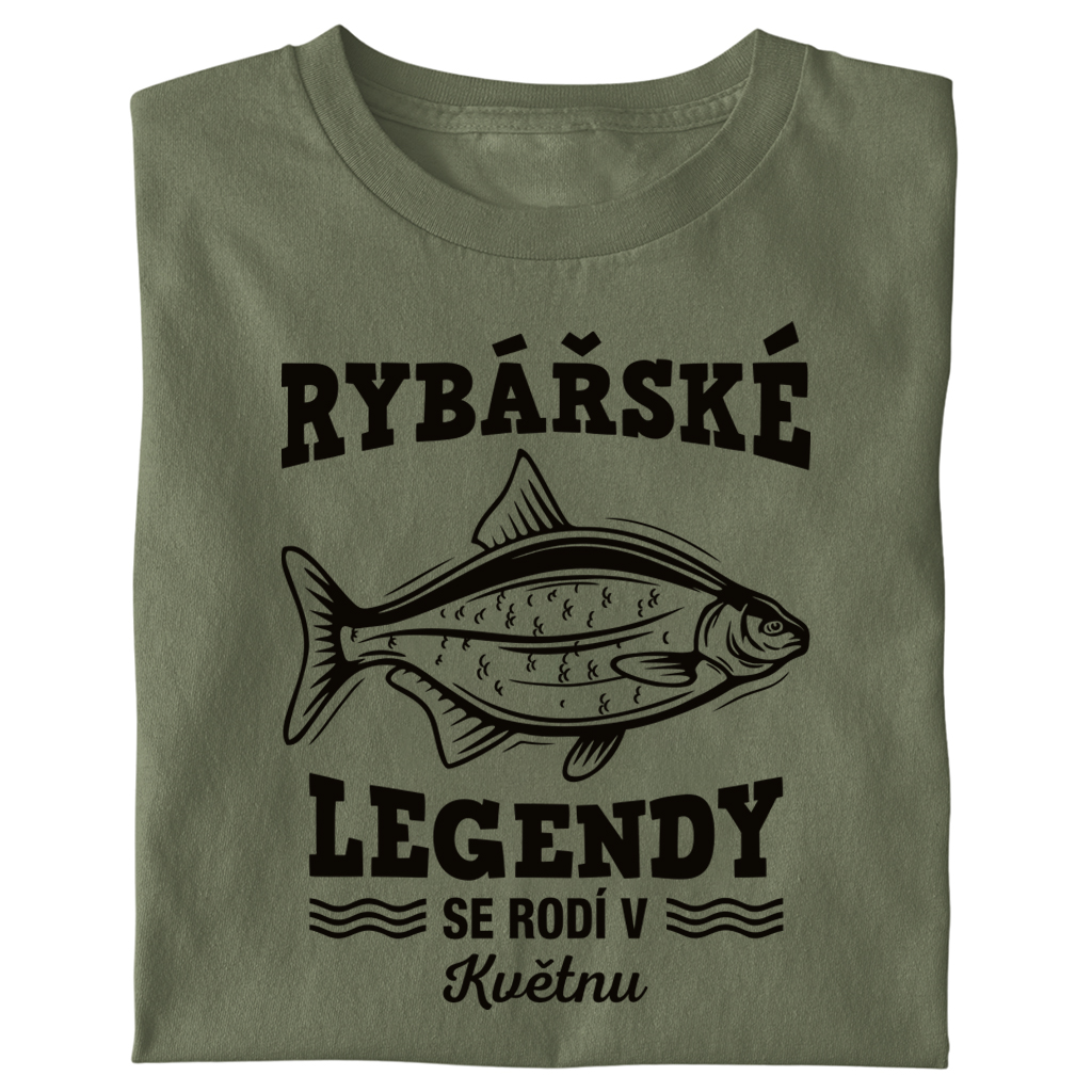 Pánské tričko - Rybářské legendy se rodí v XXX (měsíc na přání)