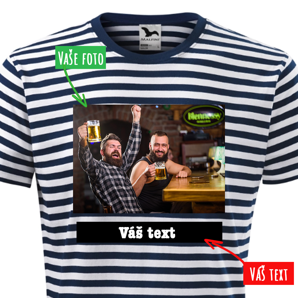 Pánské tričko vodácké - Vlastní fotografie a text