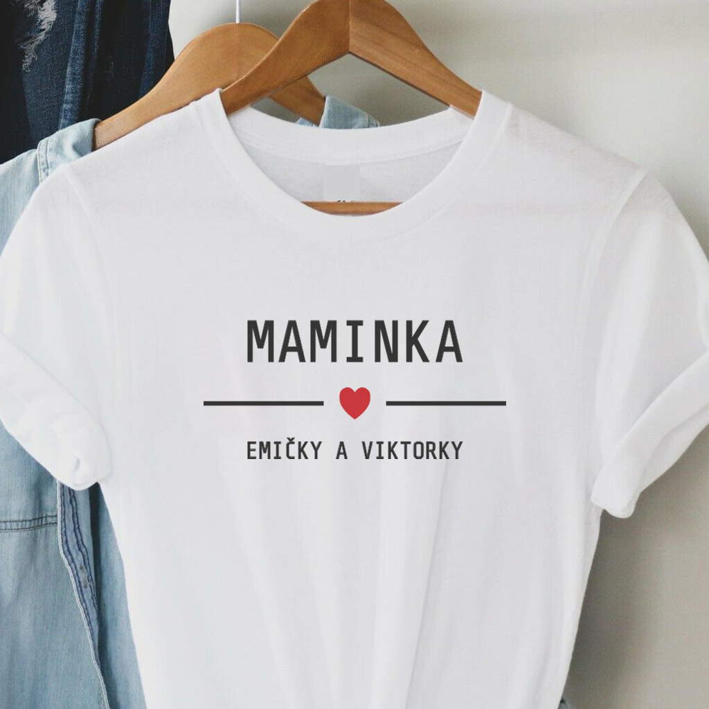 Dámské tričko Maminka (jména dětí)