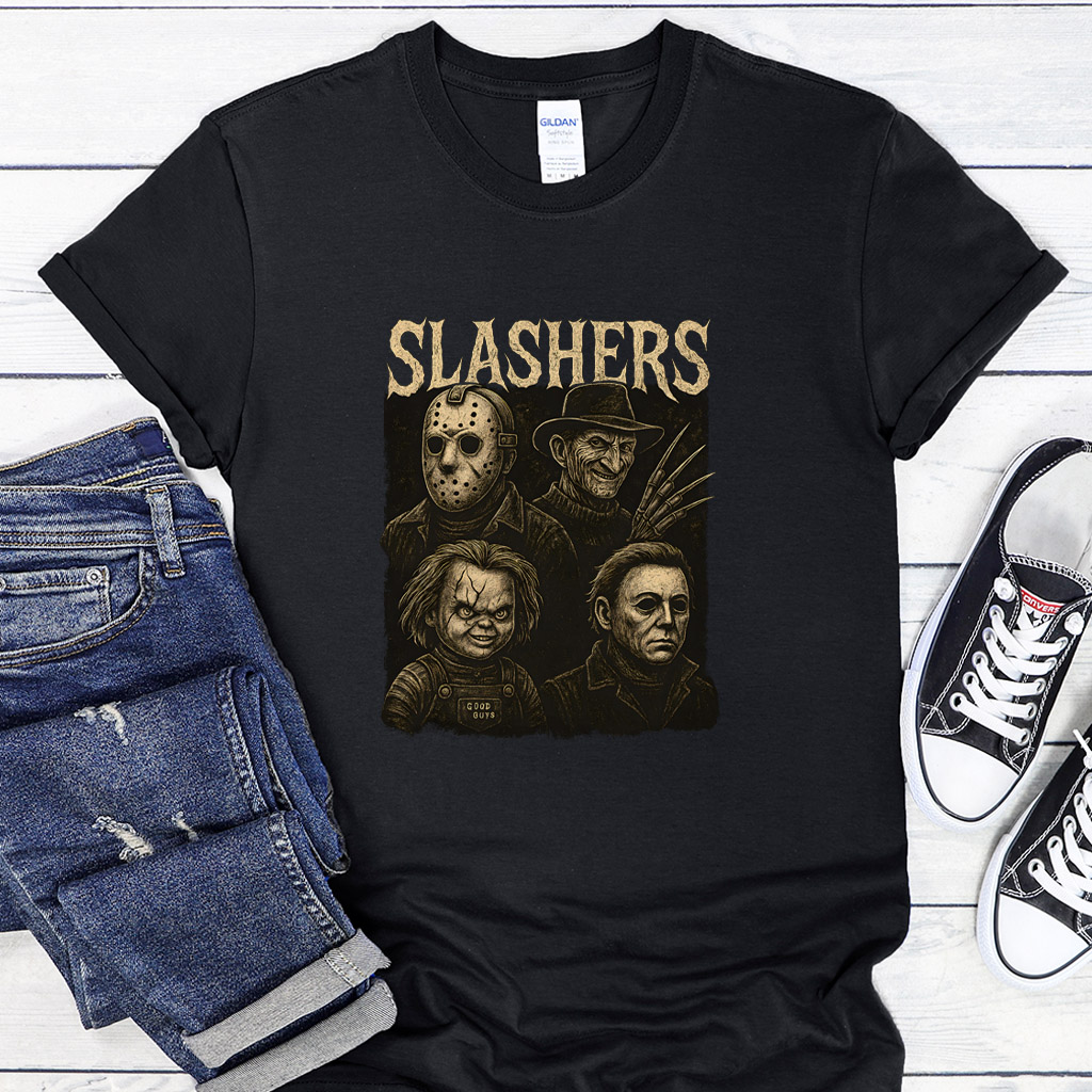Dámské / Pánské tričko - Slashers (Jason, Freddy, Chucky, Michael Myers)
