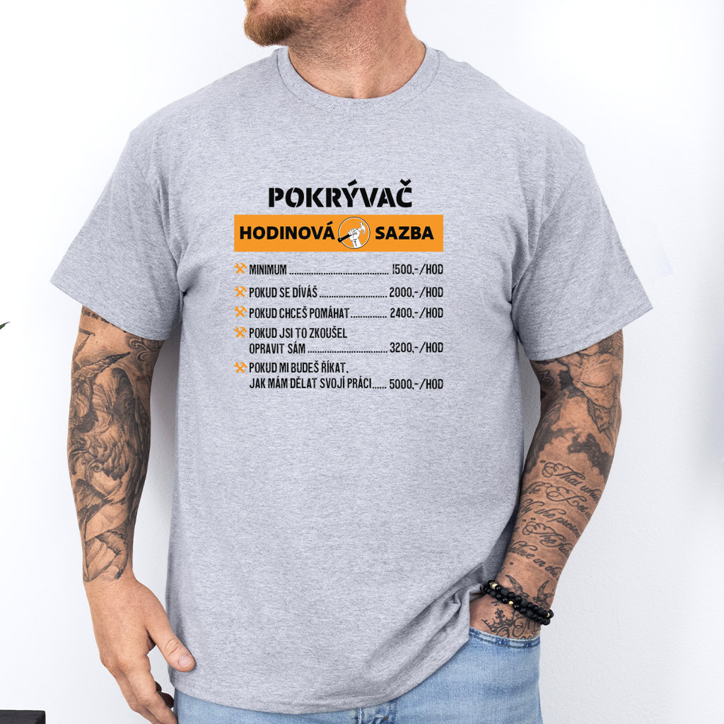Pánské tričko Hodinová sazba - pokrývač