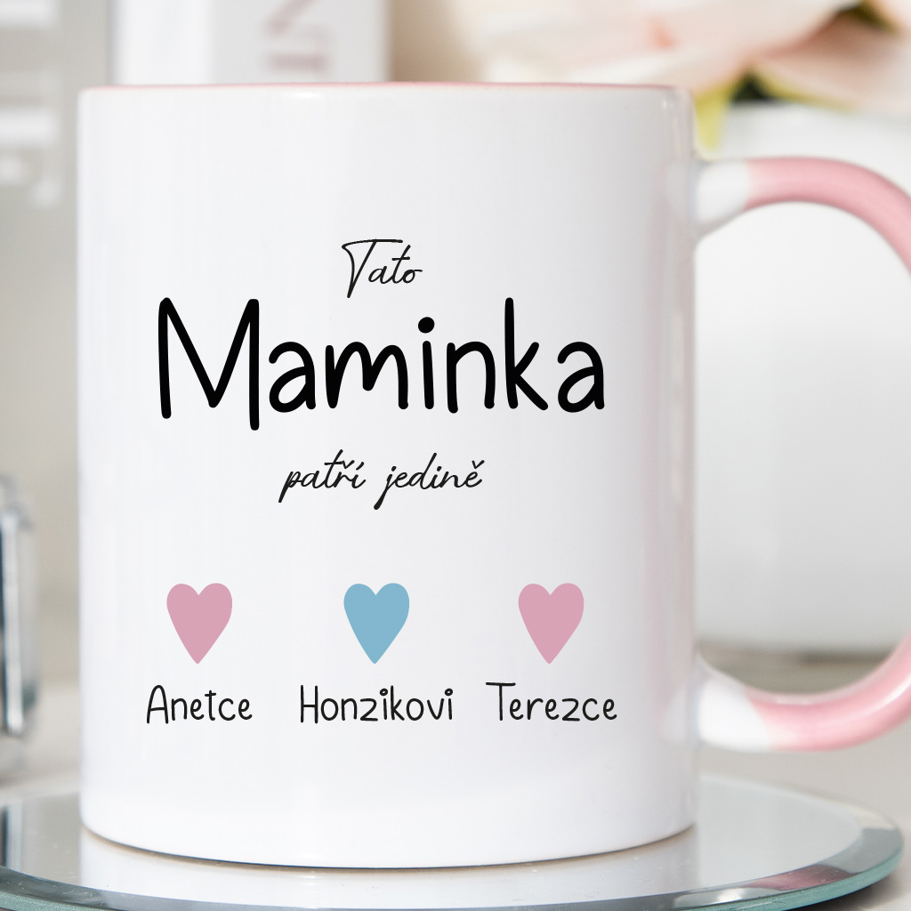 Hrneček Tato maminka patří (růžové ucho)