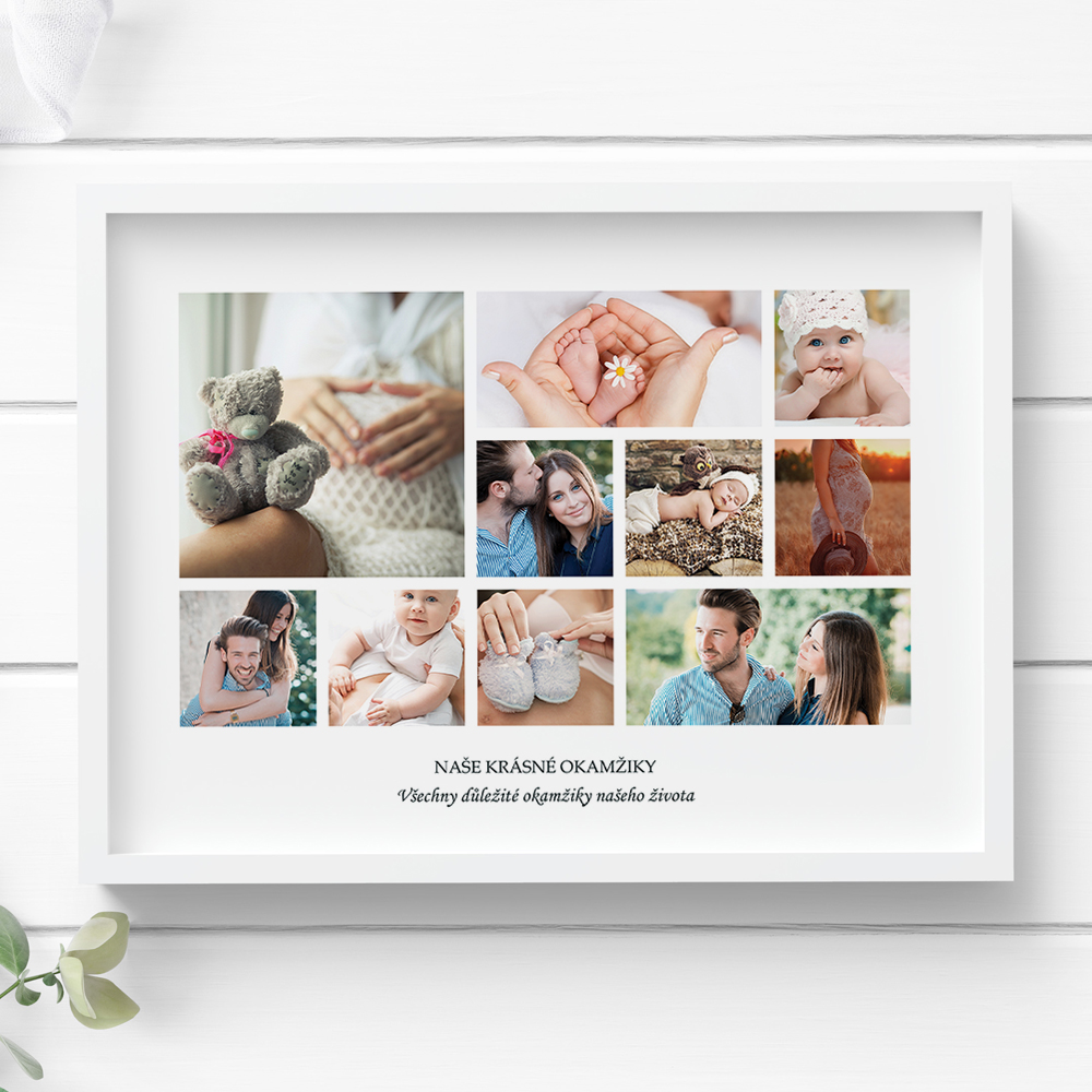 Obraz Koláž krásné okamžiky s fotografiemi a dvěma texty