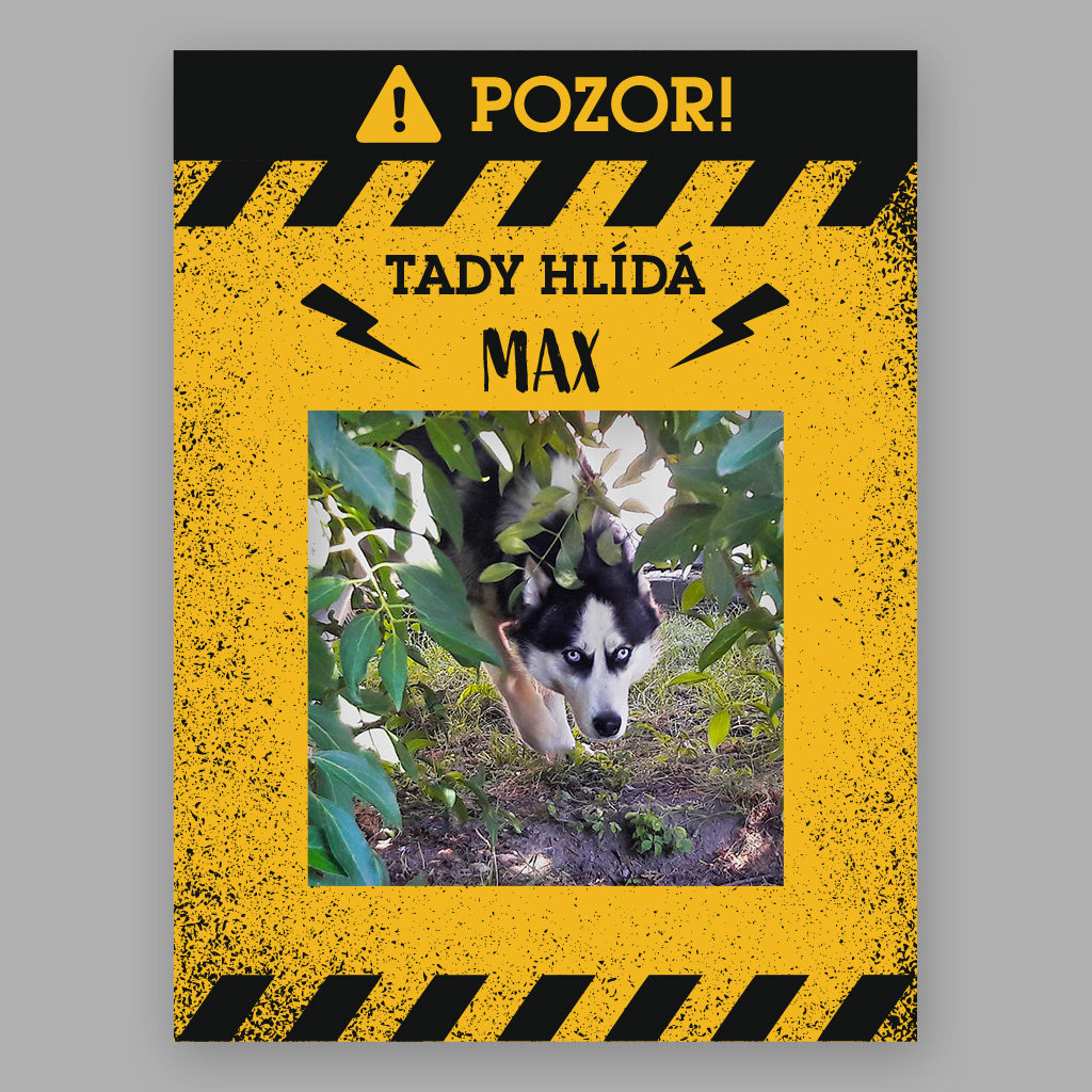 Plechová destička - Pozor! Tady hlídá