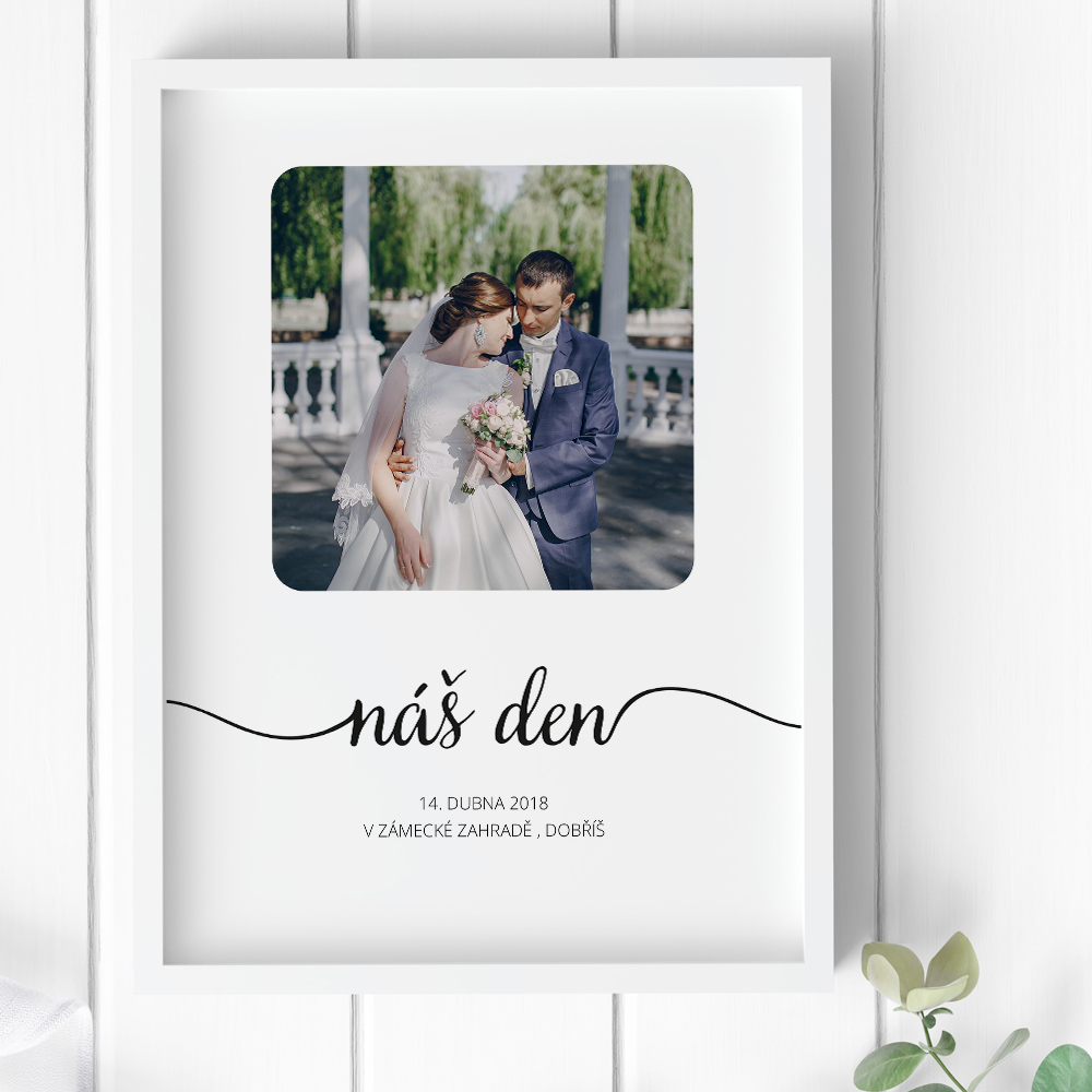 Obraz na zeď - Náš den s vlastní fotografií a textem
