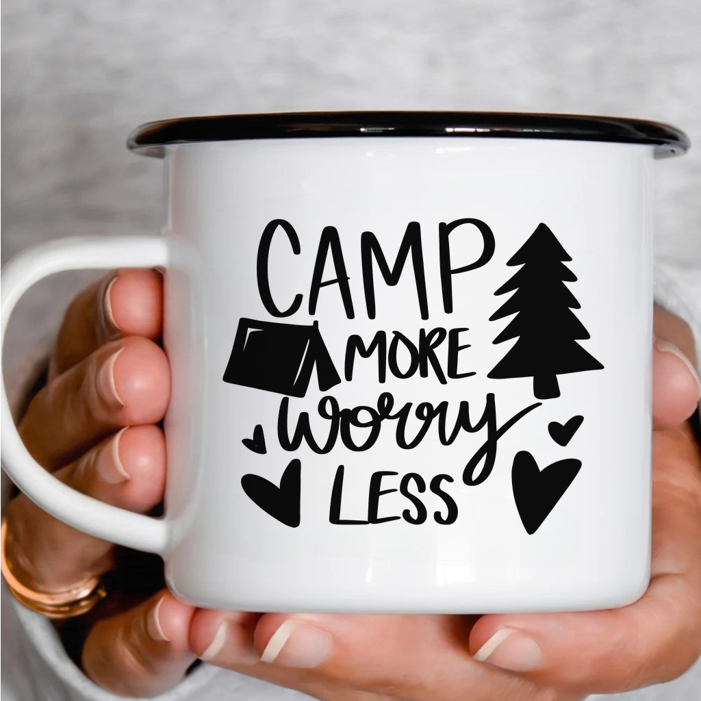 Smaltový plecháček - Camp More Worry Less