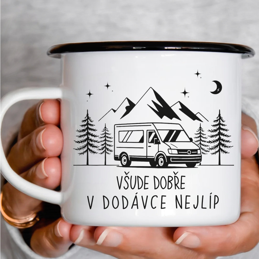 Smaltový plecháček - Všude dobře, v dodávce nejlíp
