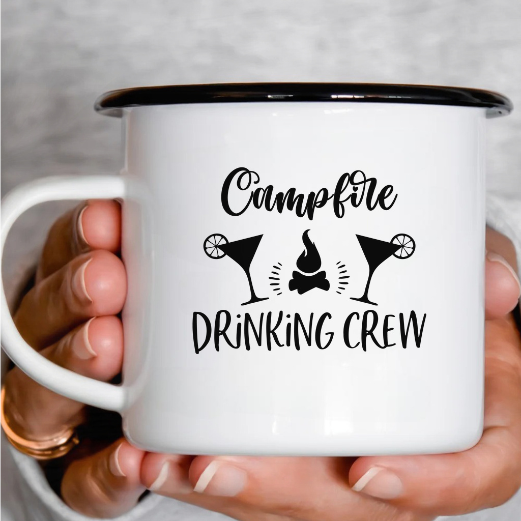 Smaltový plecháček - Campfire Drinking Crew