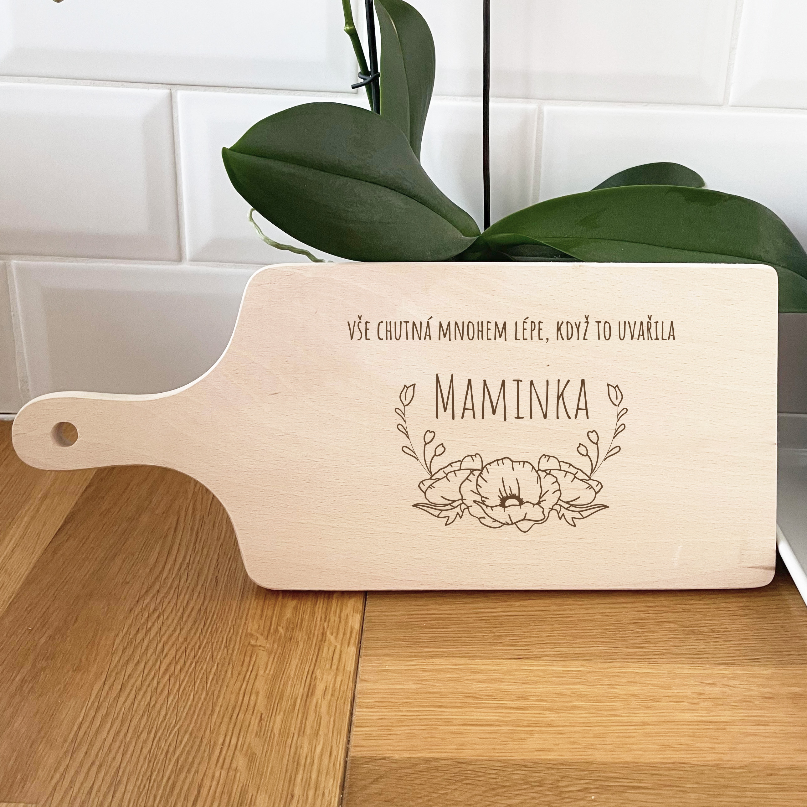Dřevěné prkénko  Když to uvařila maminka