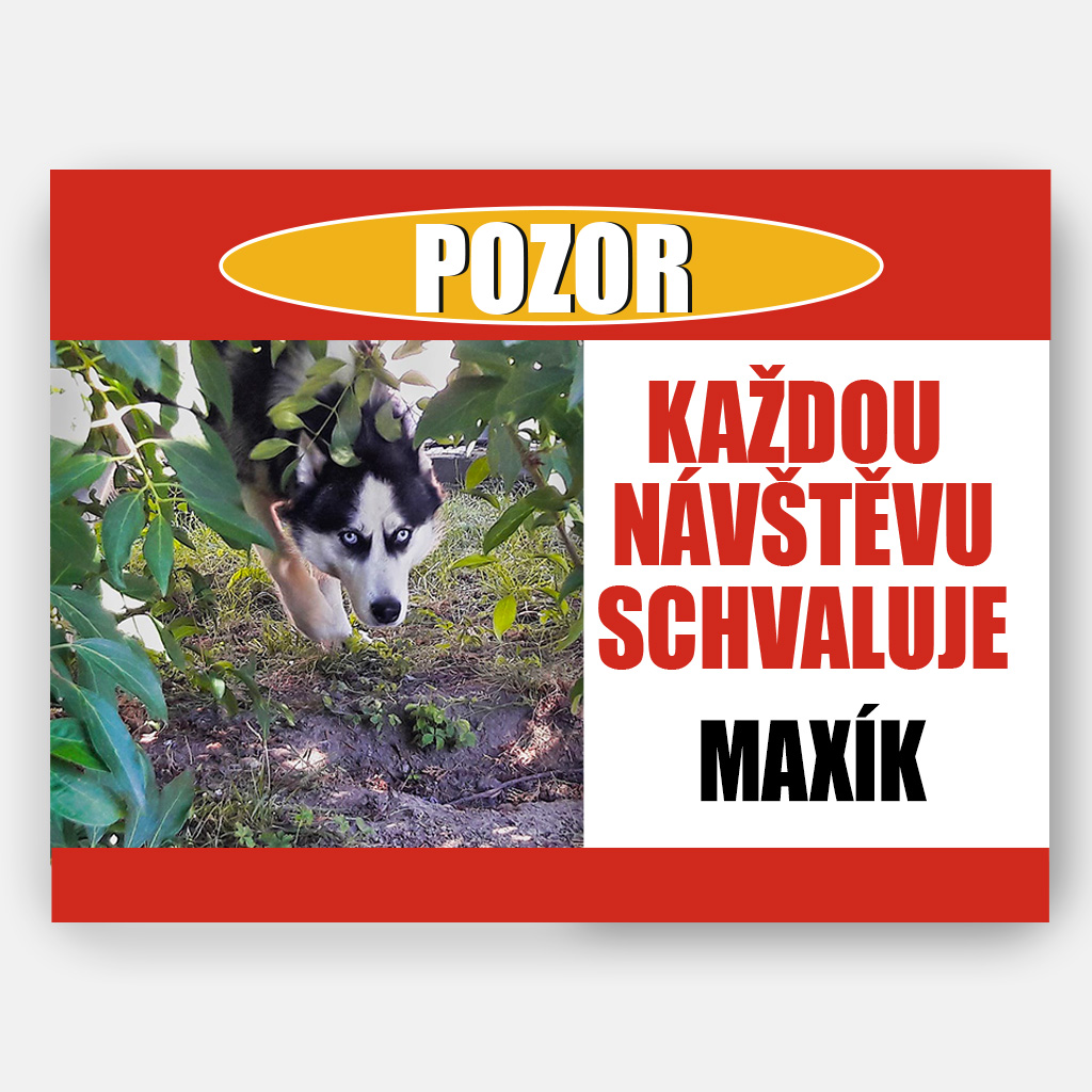 Plechová destička - Návštěvu schvaluje