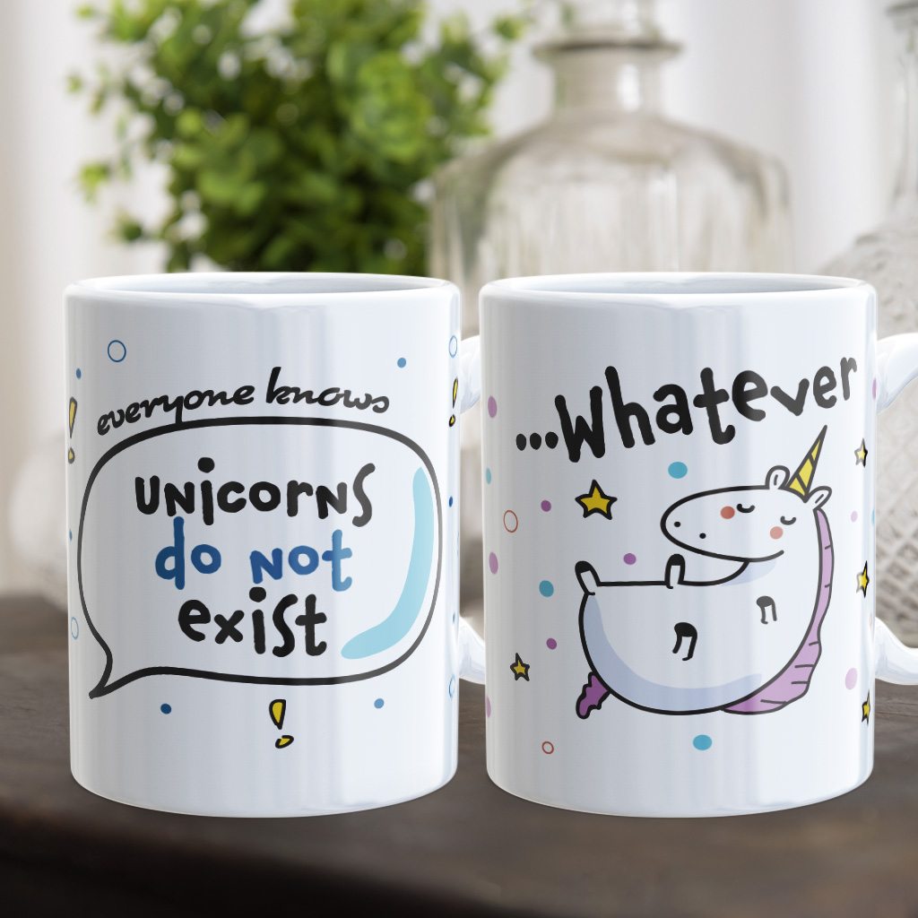 Párové hrnečky Unicorns do not exist (cena za oba)
