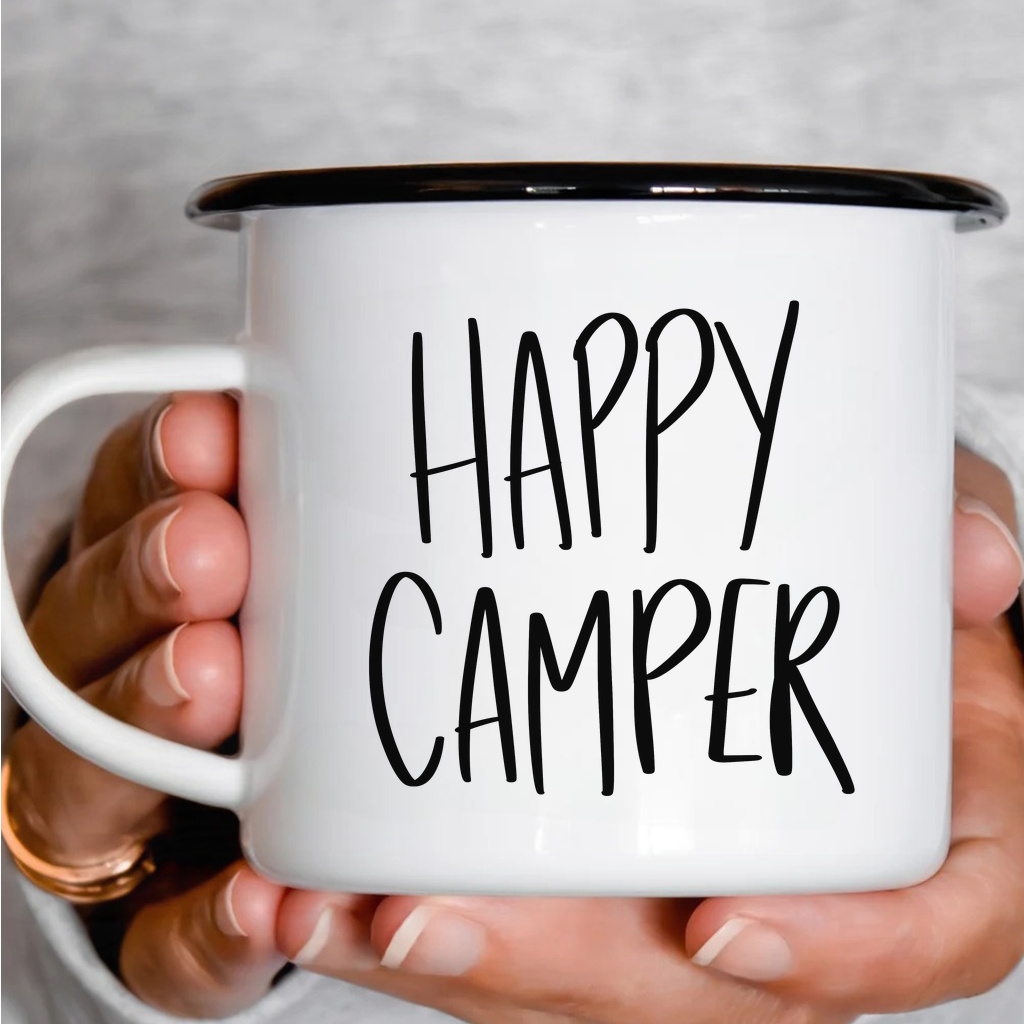 Smaltový plecháček - Happy Camper