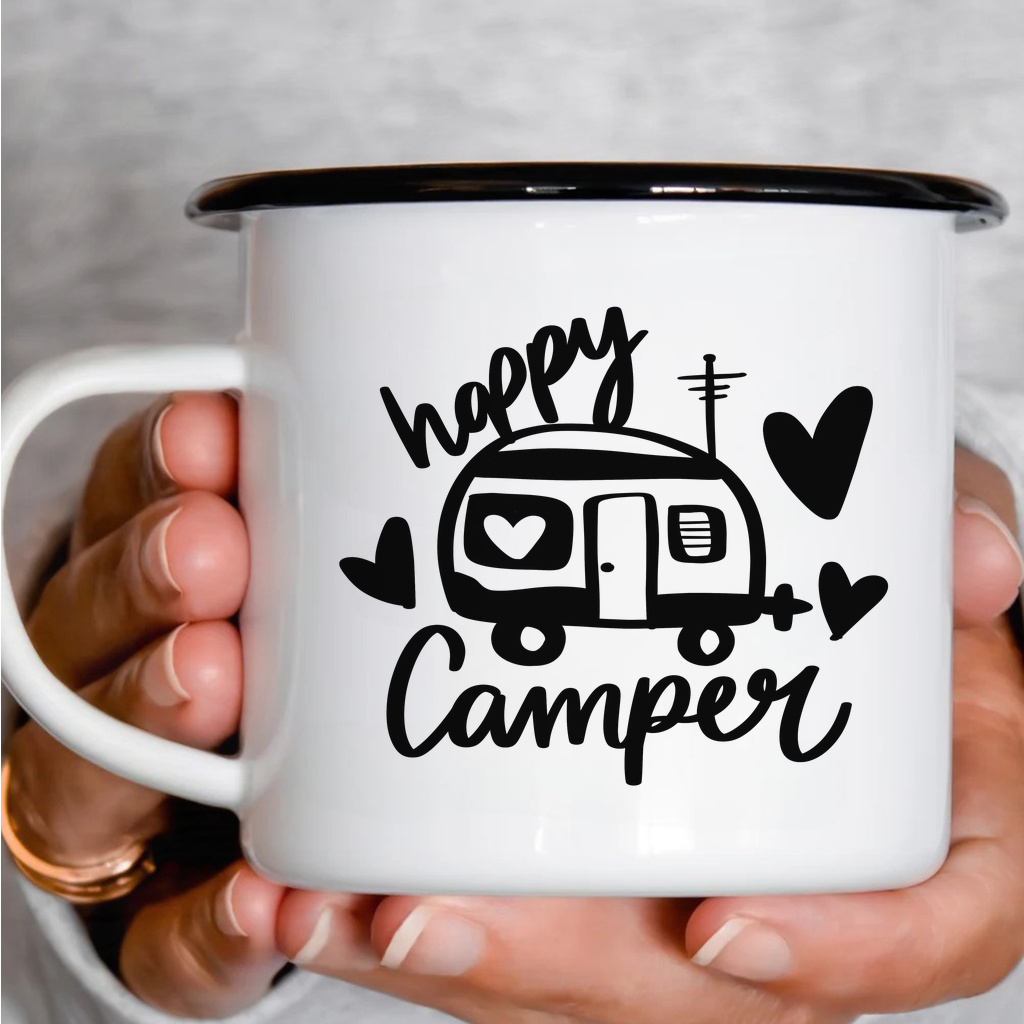 Smaltový plecháček - Happy Camper