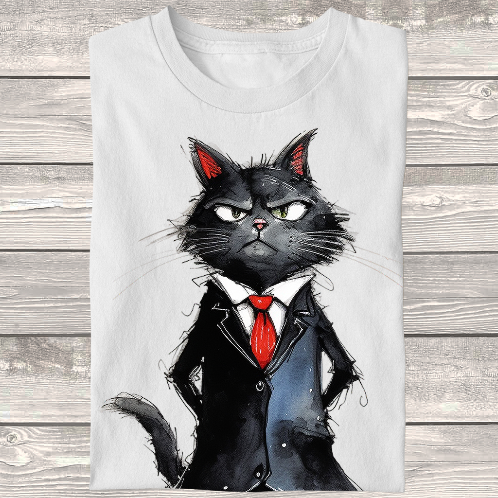 Dámské / pánské tričko - Black mafia cat
