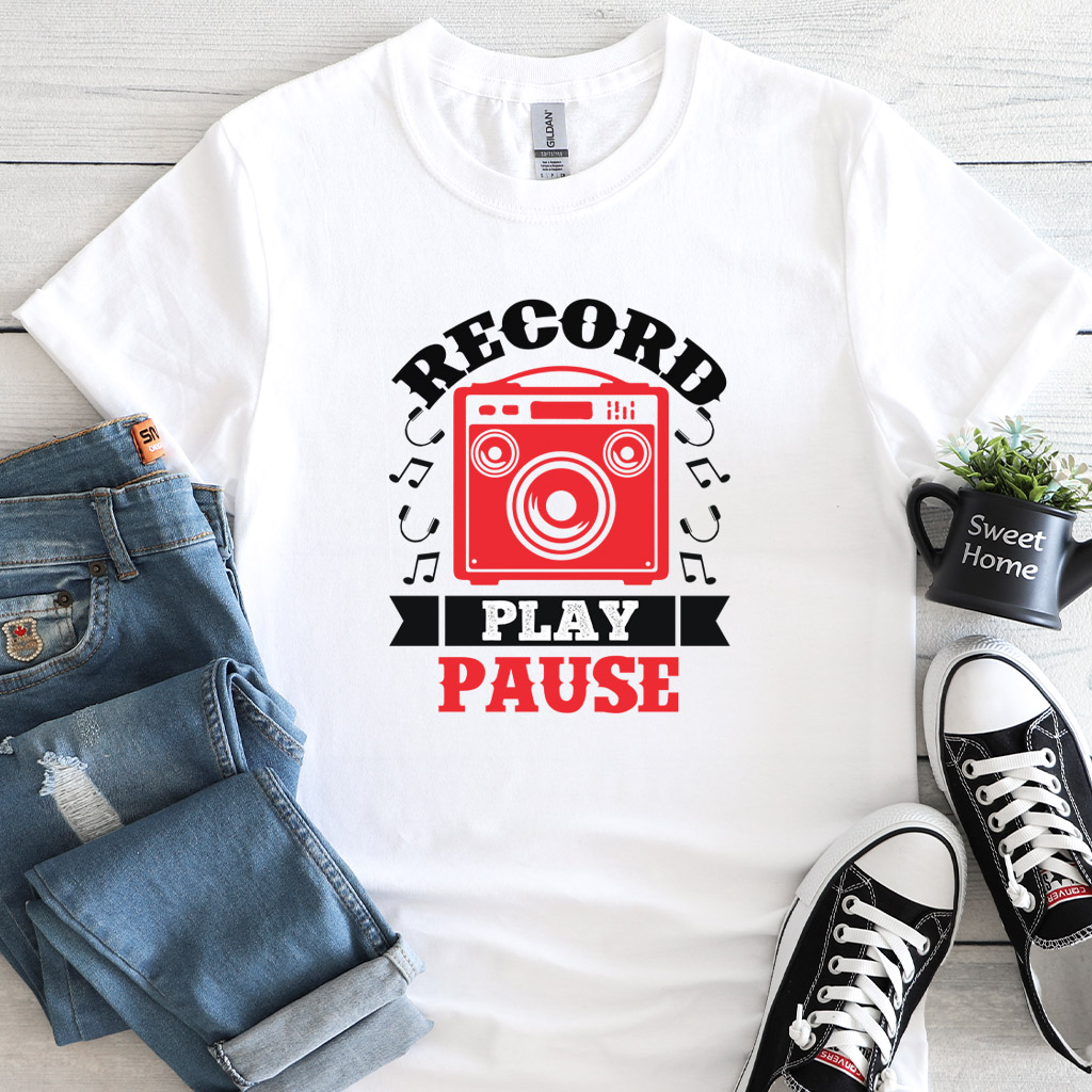 Pánské/dámské tričko Record, play, pause