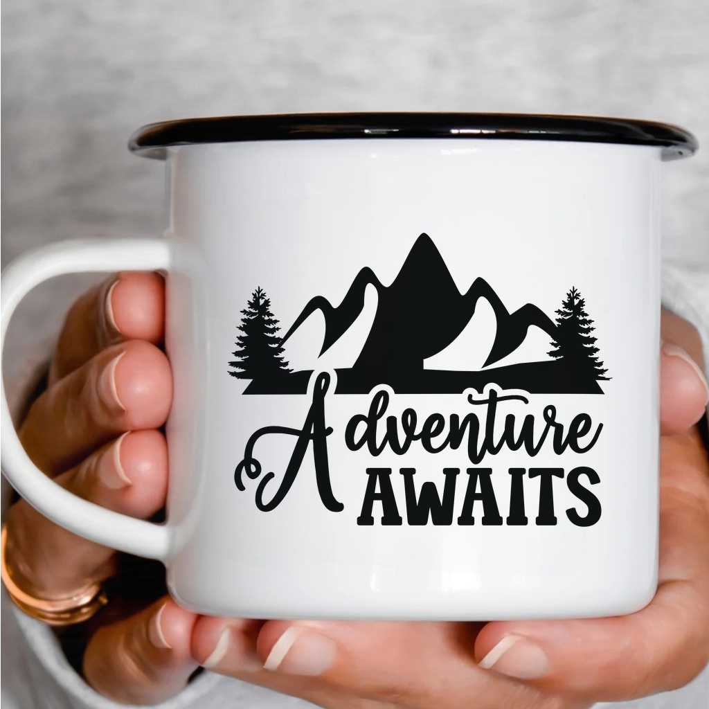 Smaltový plecháček - Adventure Awaits hory