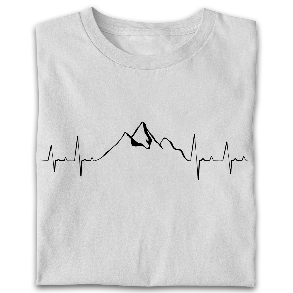 Pánské/Dámské tričko EKG křivka hory