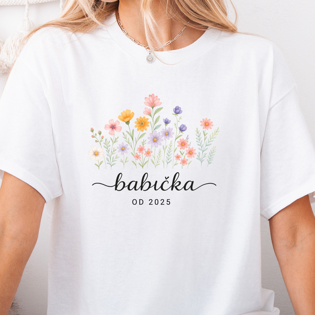 Dámské tričko - Babička od (rok na přání)