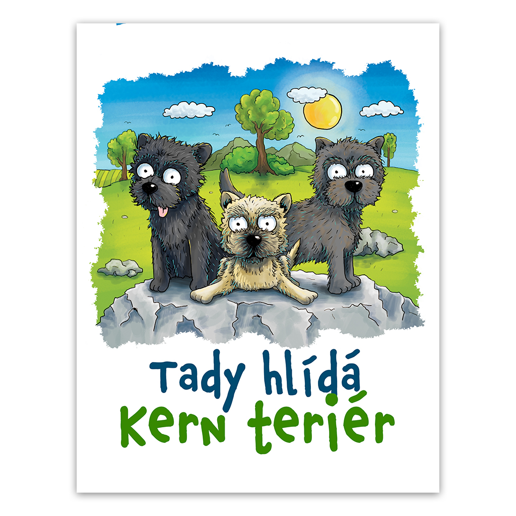 Plechová cedulka Tady hlídá Kern teriér