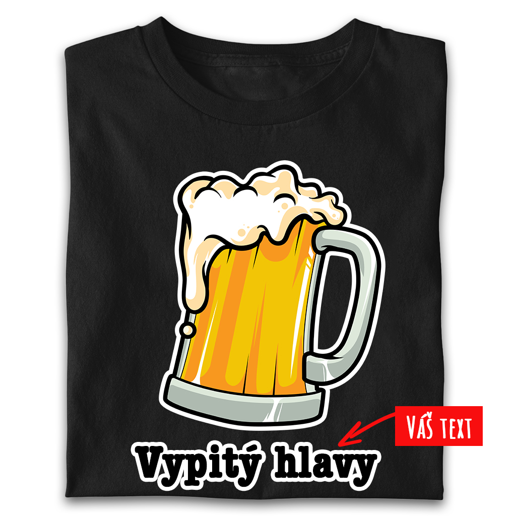 Pánské tričko vodácké - Půllitr piva (vlastní text vpředu i vzadu)