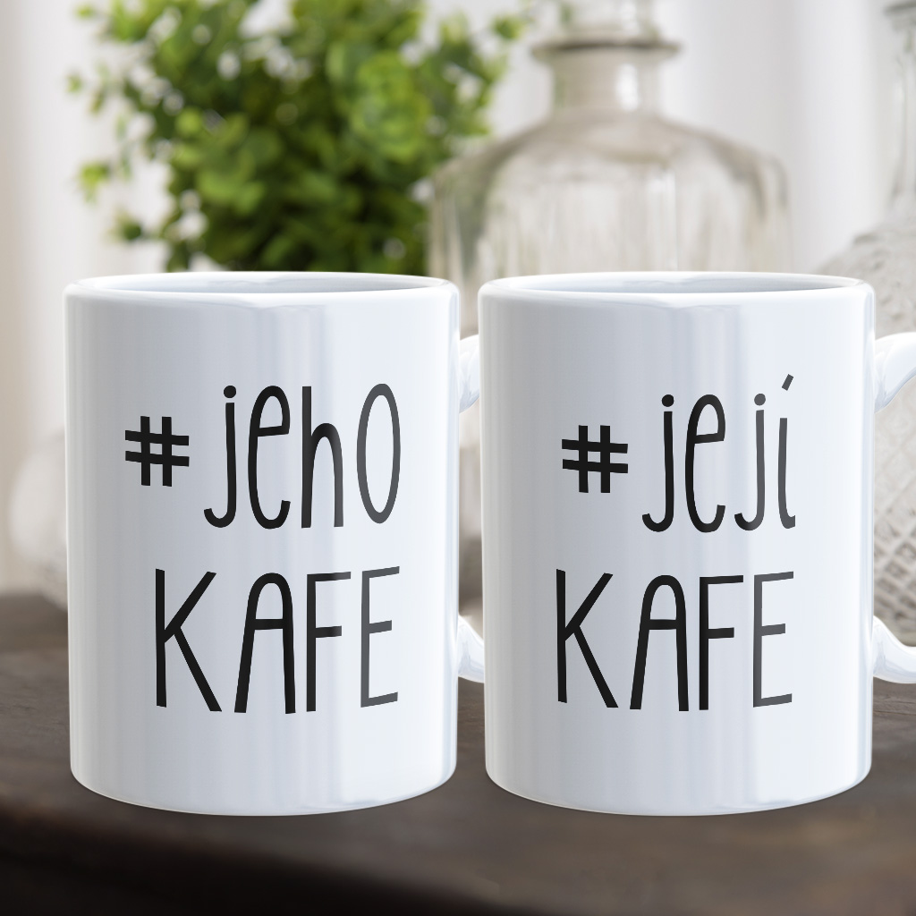 Párové hrnečky Jeho kafe/čaj a Její kafe/čaj (cena za oba)