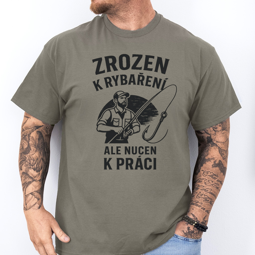 Pánské tričko - Zrozen k rybaření