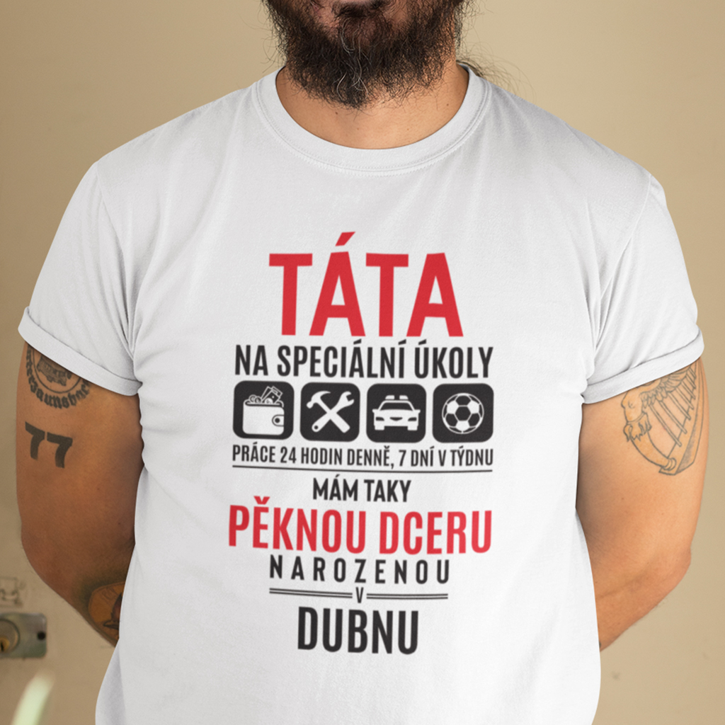 Pánské tričko - Táta na speciální úkoly (měsíc na přání)