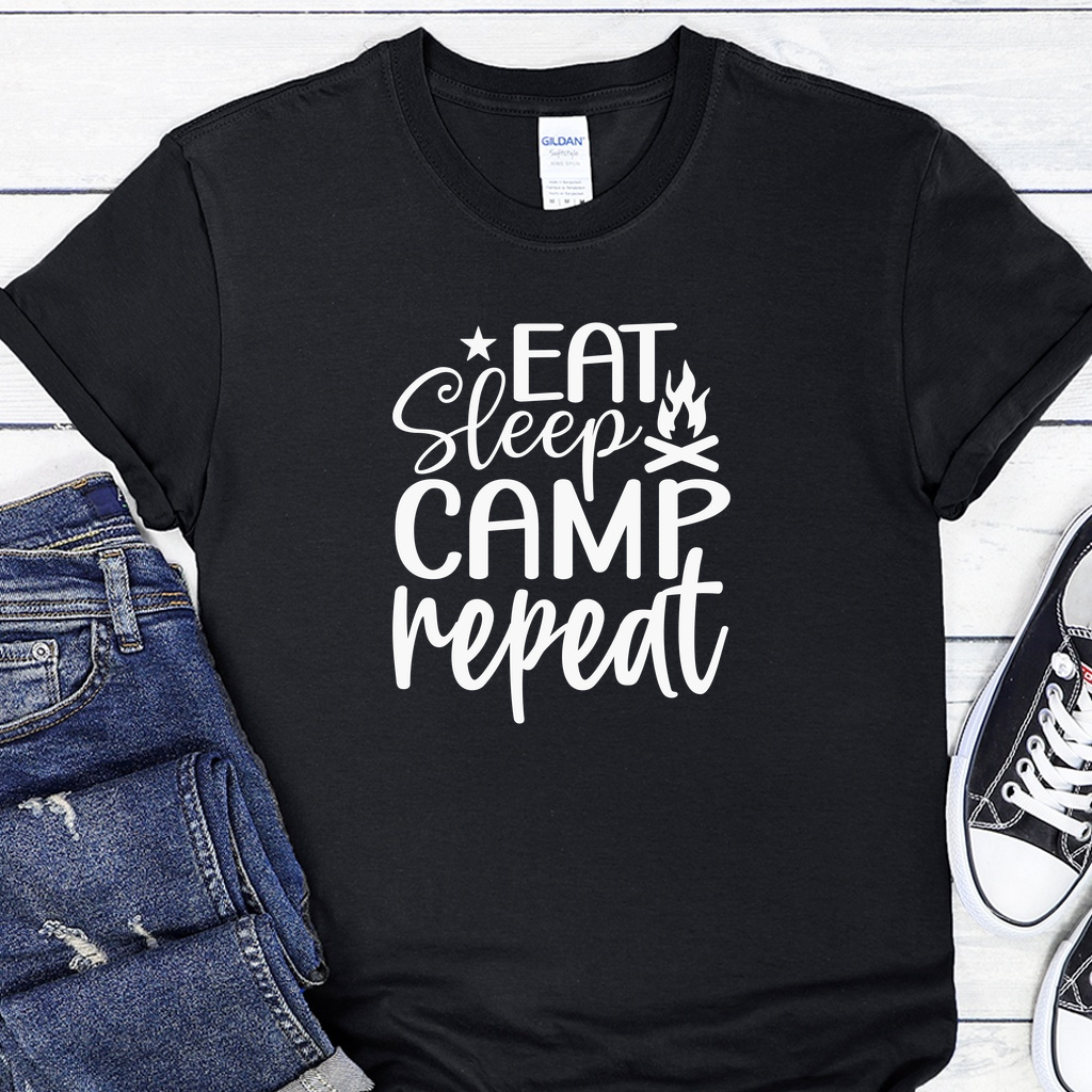 Dámské / Pánské tričko - Eat Sleep Camp Repeat