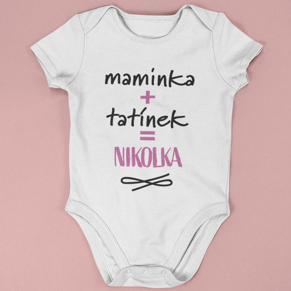 Dětské body s vlastním textem - Tatínek + maminka holčička
