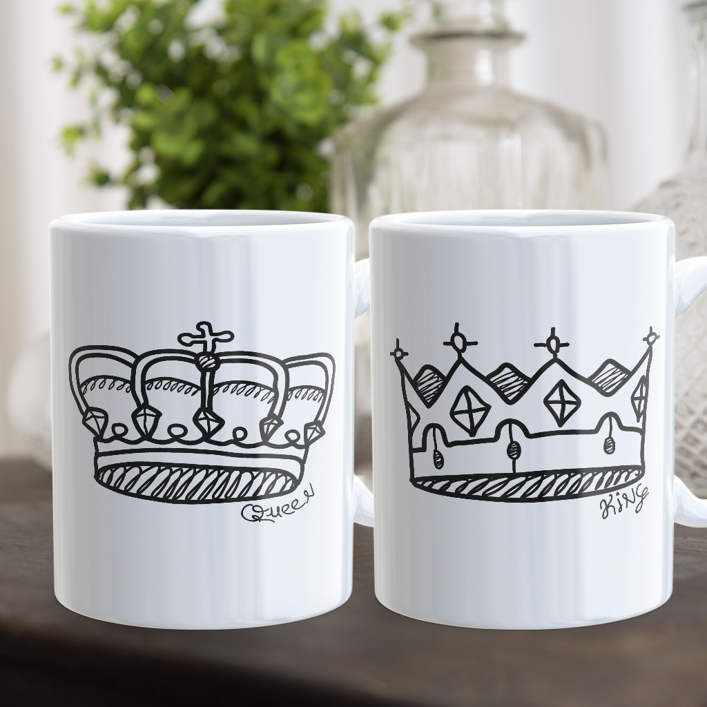 Párové hrnečky Sketch crown (cena za oba)