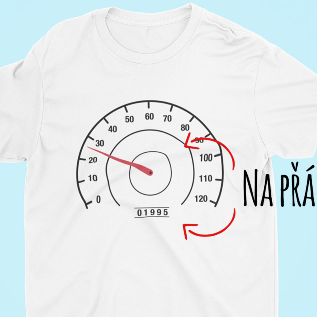 Pánské/Dámské narozeninové tričko Tachometr (vlastní  datum narození a věk)