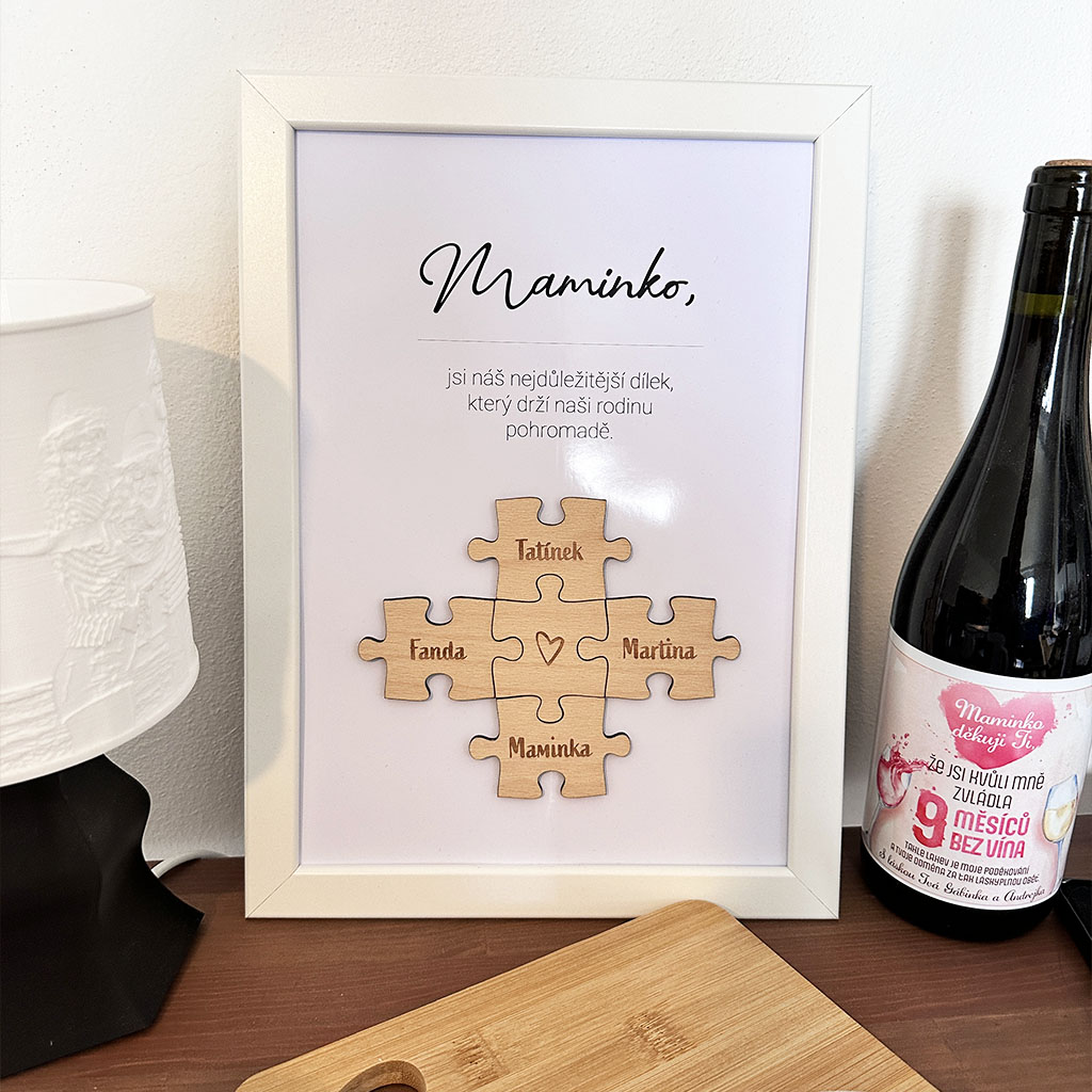 Gravírované puzzle na obrazu - Maminko