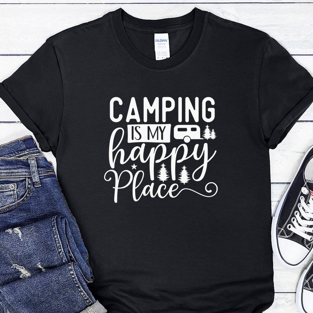 Dámské / Pánské tričko - Camping is my happy place