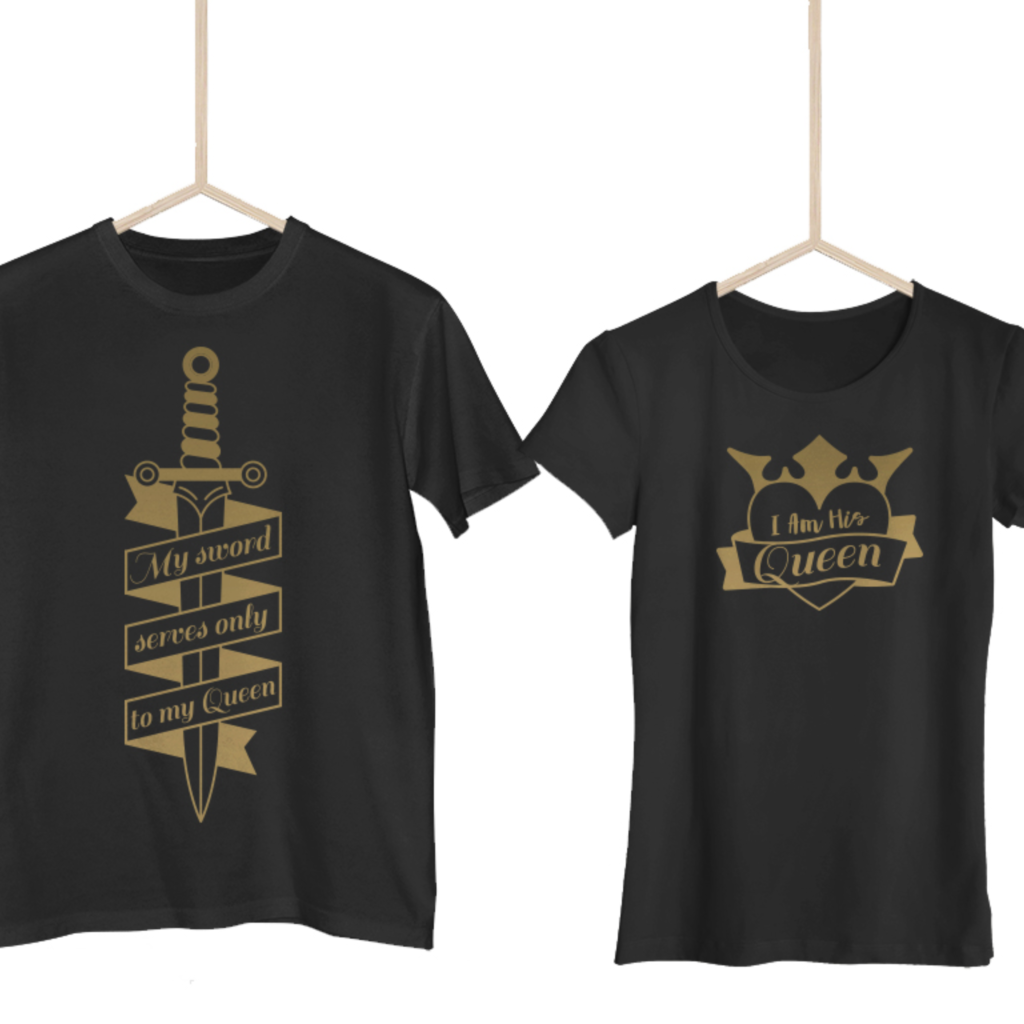 Párová trička Knight & Queen GOLD (cena za obě trička)