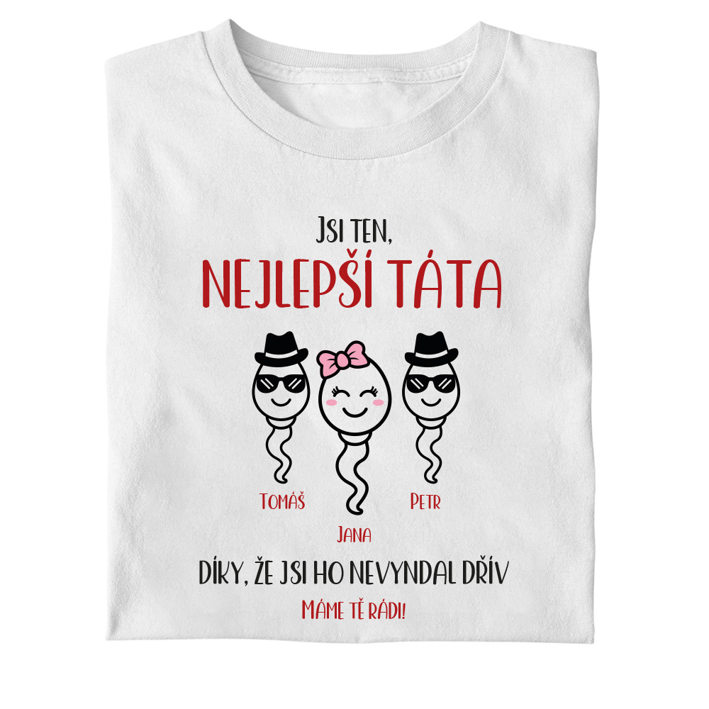 Pánské tričko - Nejlepší táta (dva kluci a holka)