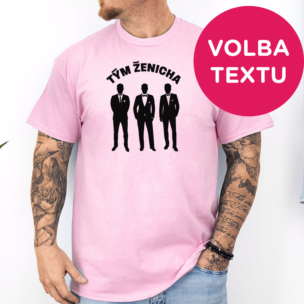 Pánské tričko rozlučka se svobodou - Gentleman Squad (Arched) (text na přání)