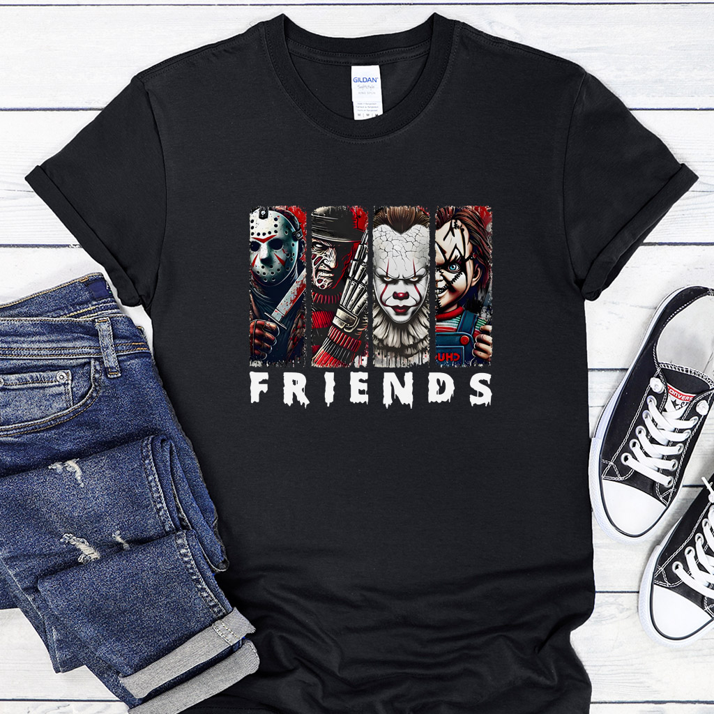 Dámské / Pánské tričko - Jason Voorhees, Freddy Krueger, Pennywise a Chucky FRIENDS