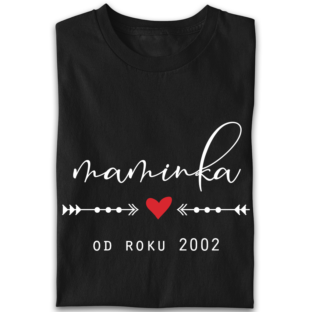 Dámské tričko Maminka od roku (potisk na přání)