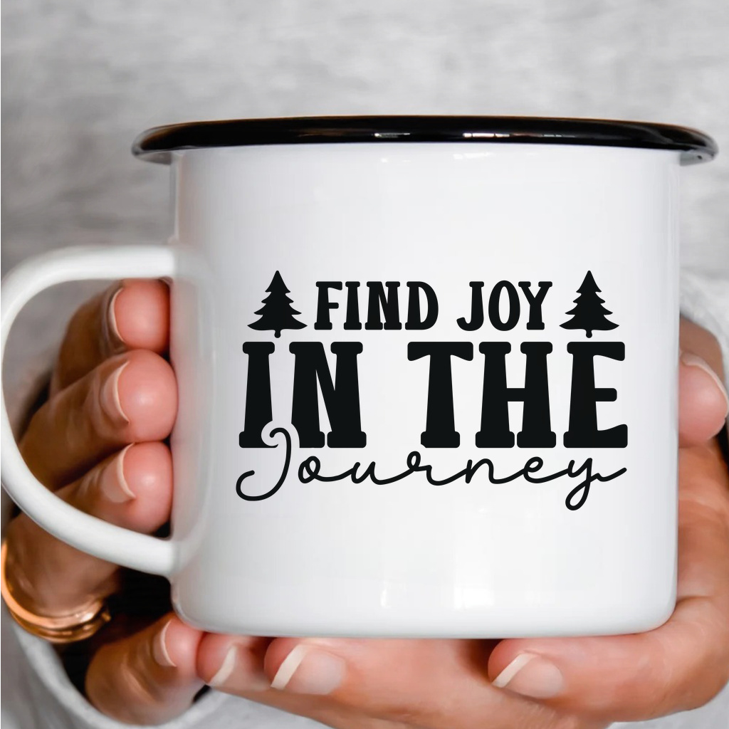 Smaltový plecháček - Find Joy in the Journey