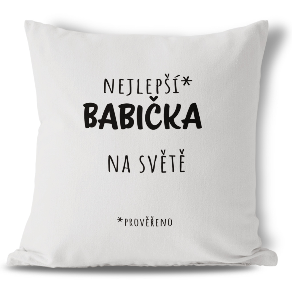 Polštář Nejlepší babička na světě - prověřeno
