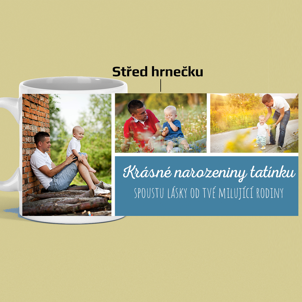 Hrneček s texty a fotografiemi (vlastní potisk)