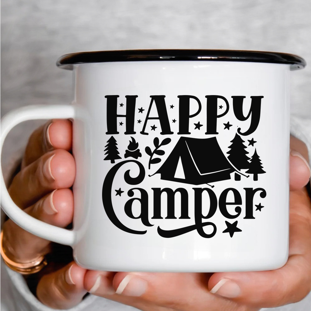Smaltový plecháček - Happy Camper