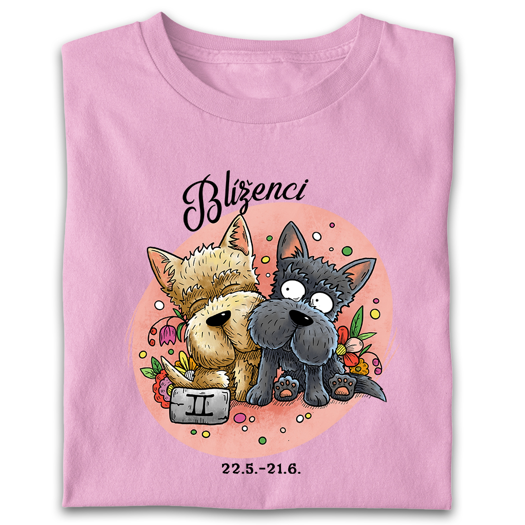 Pánské / Dámské tričko psí horoskop Blíženci