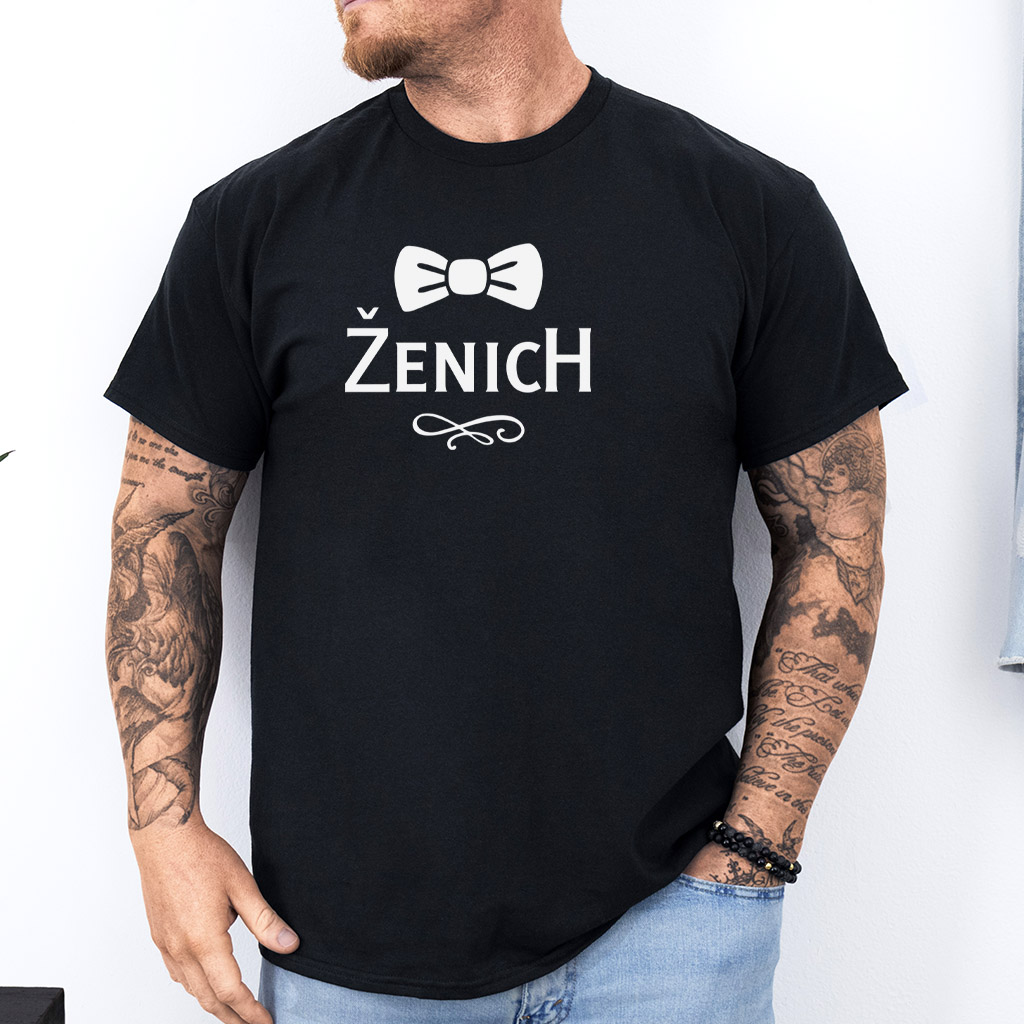 Pánské tričko rozlučka se svobodou Motýlek Ženich