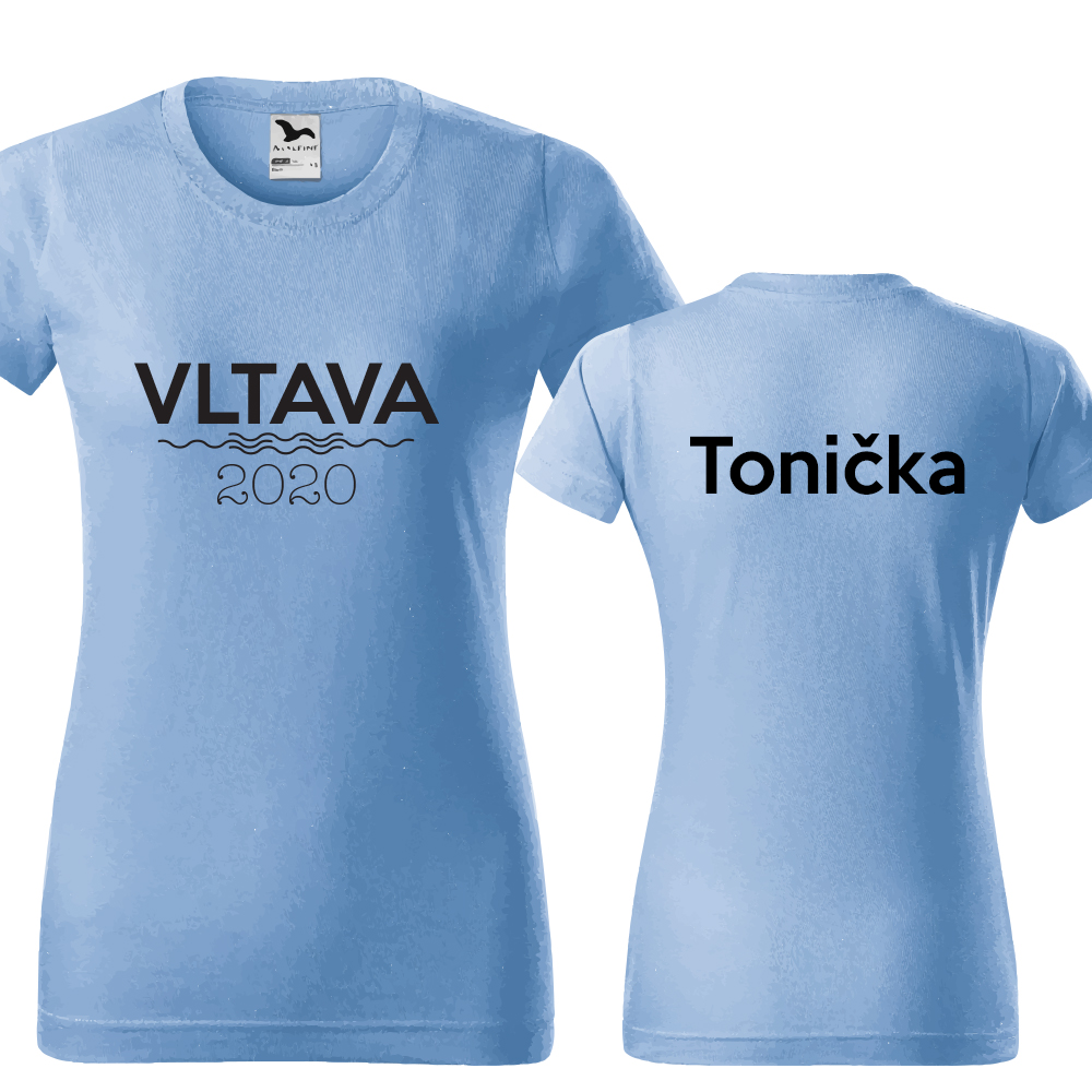 Dámské tričko vodácké - Řeka, rok (vlnky)