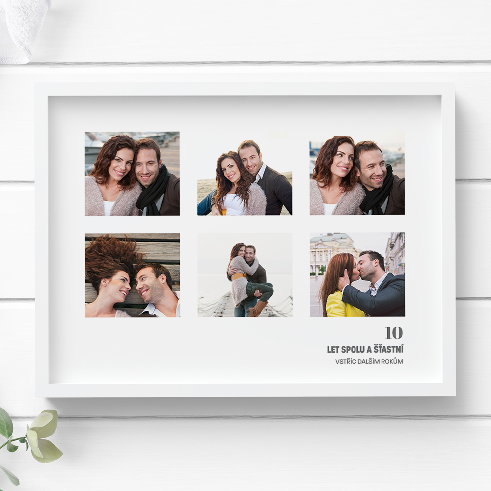 Obraz na zeď - K výročí s vlastními fotografiemi a textem