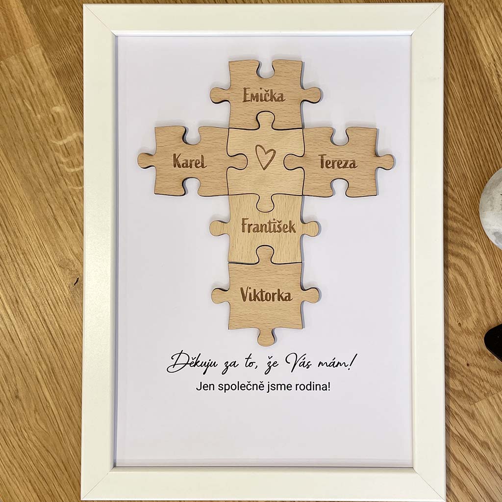 Gravírované puzzle na obrazu 5 jmen