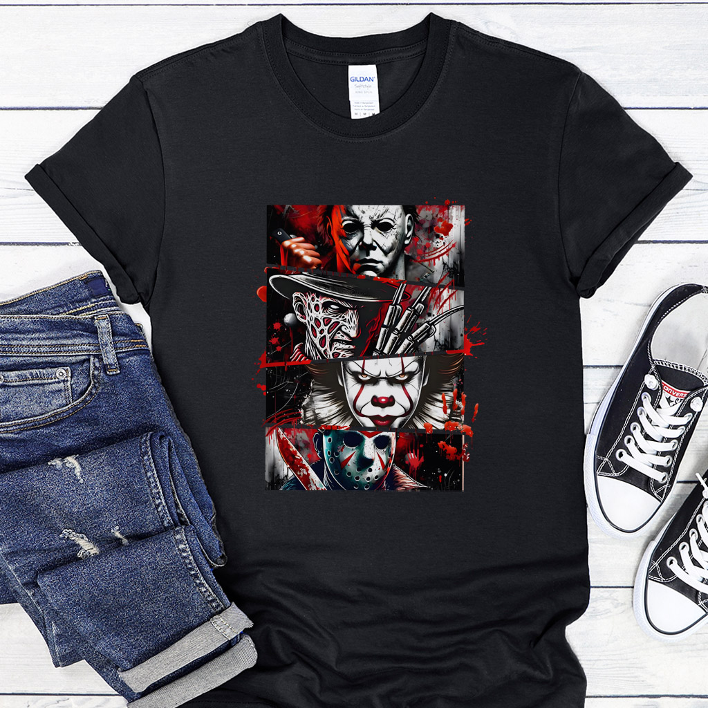Dámské / Pánské tričko - Michael Myers, Freddy Krueger, Pennywise a Jason Voorhees